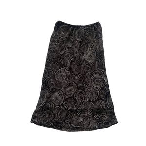 Mid Length Brown Patterned Skirt